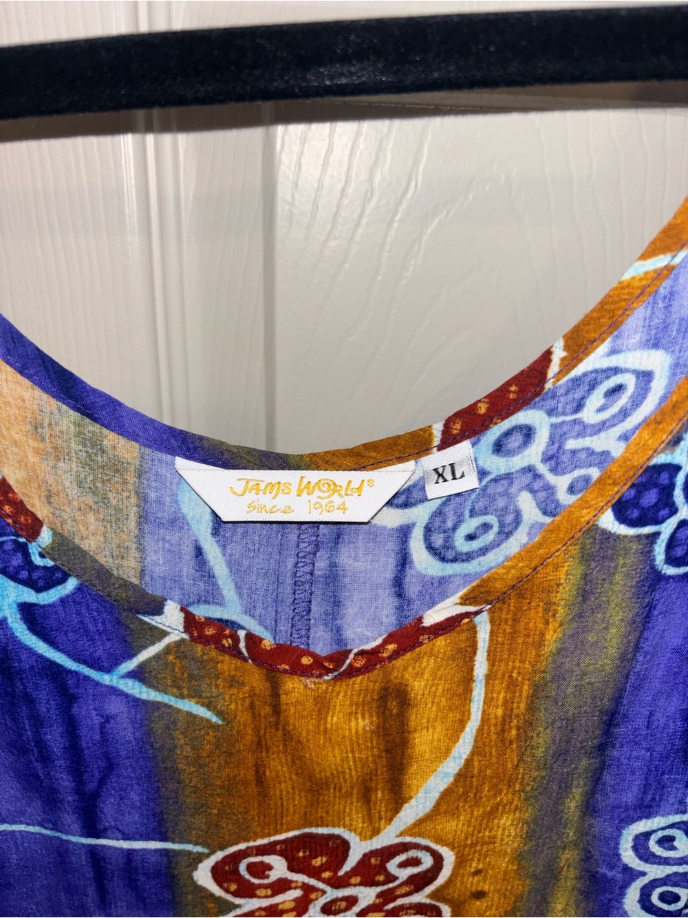 Jams World Purple, Blue & Rust Floral Print long summer dress sleeveless XL